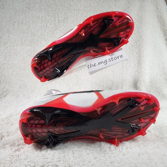 Nike Alpha Menace Elite 3 White/Red Mens Sz 8.5 Football Cleats CT6648-103 - Picture 6 of 7